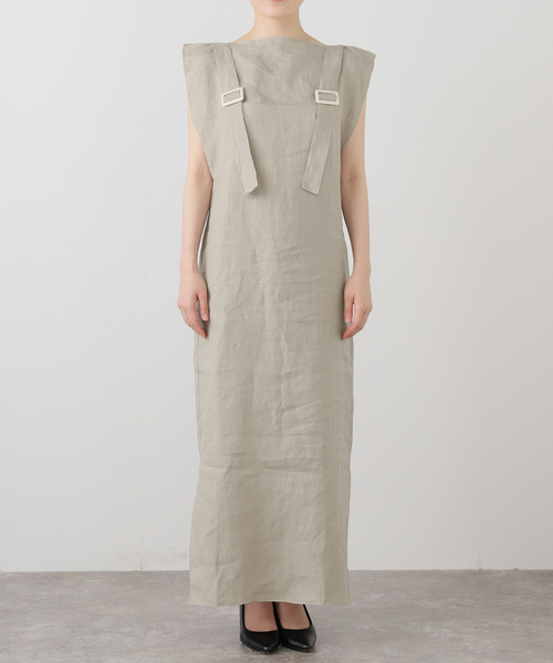 baserange ワンピース　ベージュ ベースレンジ BASERANGE BASERANGE ワンピース SHAW SLEEVELESS