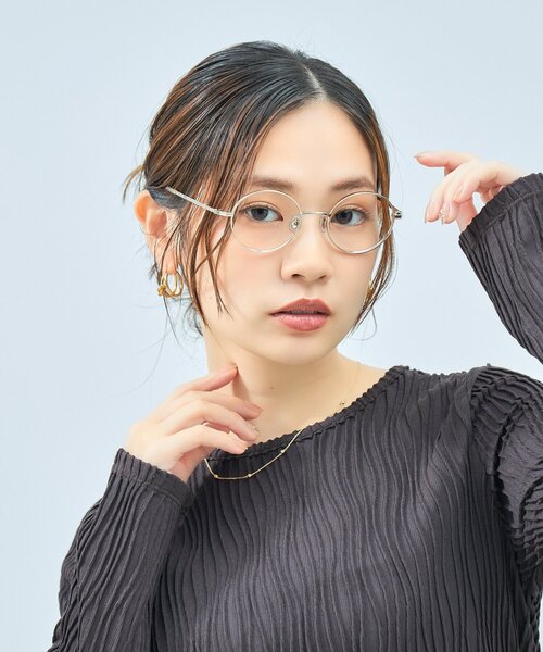 Zoff 伊達メガネ メガネ 眼鏡 ラウンド型 丸型 メタルフレーム