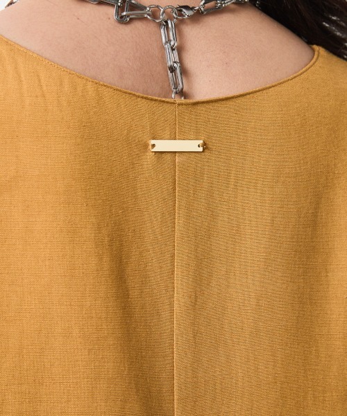 「CHIC STYLE」 ノースリーブワンピース 3L マスタード レディース_画像2