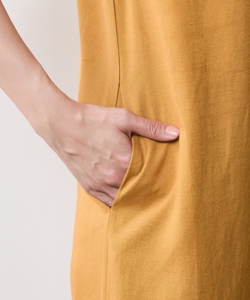 「CHIC STYLE」 ノースリーブワンピース 3L マスタード レディース_画像5