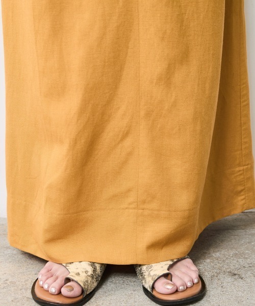 「CHIC STYLE」 ノースリーブワンピース 3L マスタード レディース_画像6