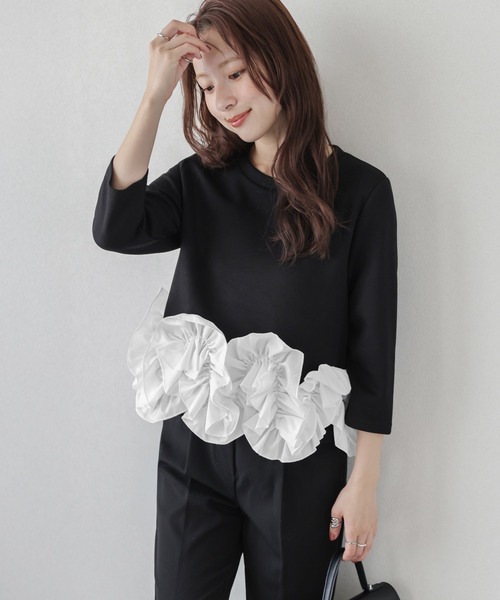 tシャツ 裾フリルドッキングトップス レディース : ZOZOTOWN Yahoo!店