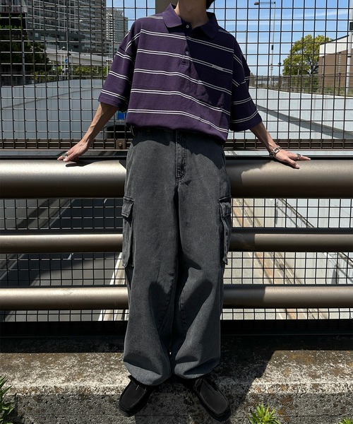 「Perushu」 半袖ポロシャツ MEDIUM ボルドー メンズ_画像5