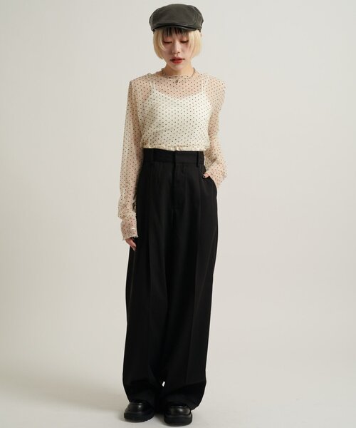 w closet（ダブルクローゼット） tシャツ チュールドットシアープル