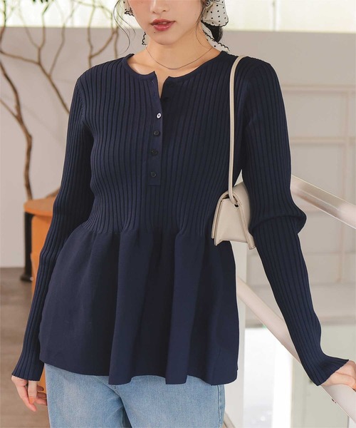 2点【美品♪】Yorkland×リバティ◆前後2WAY ニット切り替えブラウス他 titivate（ティティベイト） ニット セーター 前後2wayヘンリーネック