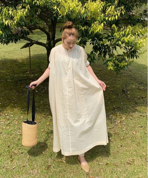 「Audrey and John Wad」 半袖ワンピース FREE ライトブラウン レディース_画像7