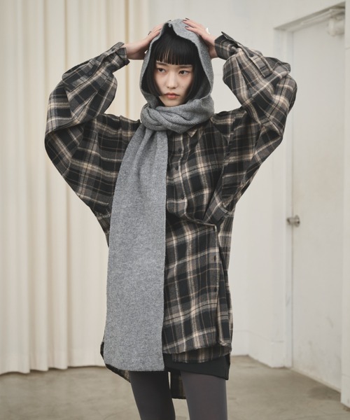 AIC. ブラウス シャツ マルチウェイチェックオーバーシャツ レディース