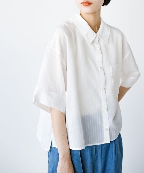 「ANNA LUNA」 7分袖シャツ LARGE ホワイト レディース_画像8