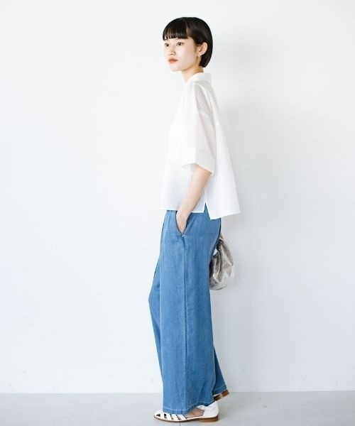 「ANNA LUNA」 7分袖シャツ LARGE ホワイト レディース_画像9