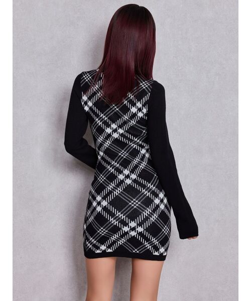 GYDA（ジェイダ） ワンピース GG embroideryラメチェックニット