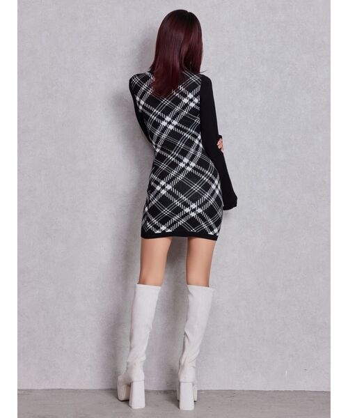 GYDA（ジェイダ） ワンピース GG embroideryラメチェックニット