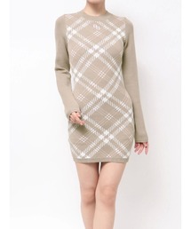 GYDA ワンピース GYDA（ジェイダ） ワンピース GG embroideryラメチェックニット