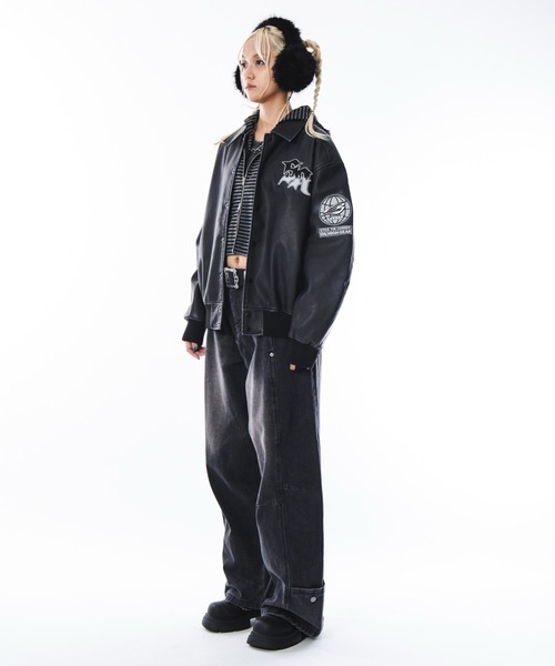 SHORT ROUND スタジャン SHORTROUND/「25年秋冬新作」PUグラフィック