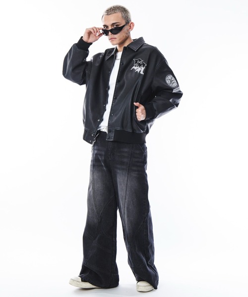 SHORT ROUND スタジャン SHORTROUND/「25年秋冬新作」PUグラフィック