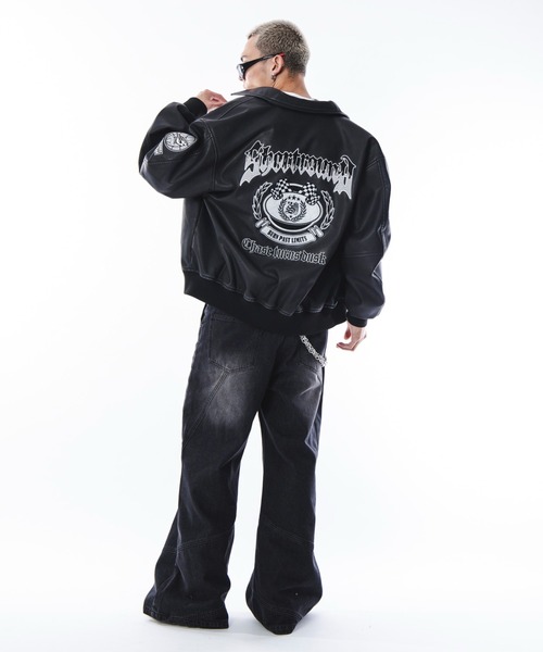 SHORT ROUND スタジャン SHORTROUND/「25年秋冬新作」PUグラフィック