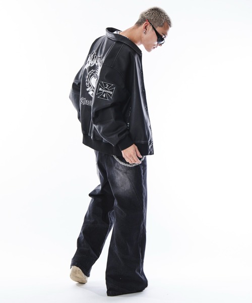 SHORT ROUND スタジャン SHORTROUND/「25年秋冬新作」PUグラフィック