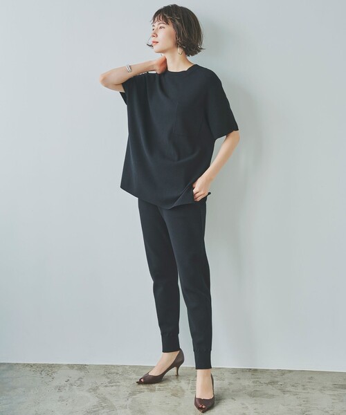 「23区」 半袖ニット 38 ブラック レディース_画像2