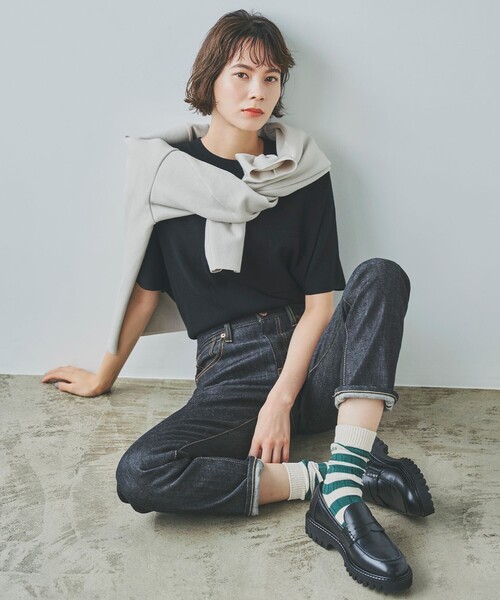 「23区」 半袖ニット 38 ブラック レディース_画像3