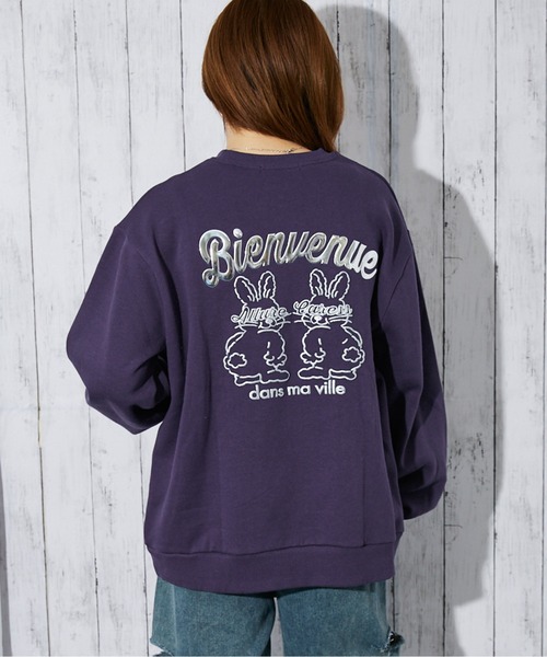 トレーナー スウェット 「バックプリント×バニーロゴ」レディース 裏