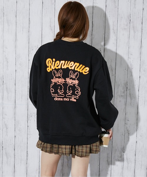 トレーナー スウェット 「バックプリント×バニーロゴ」レディース 裏