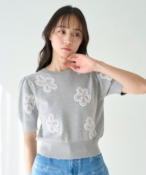 「SNIDEL」 半袖ニット ONE SIZE ホワイト レディース_画像2