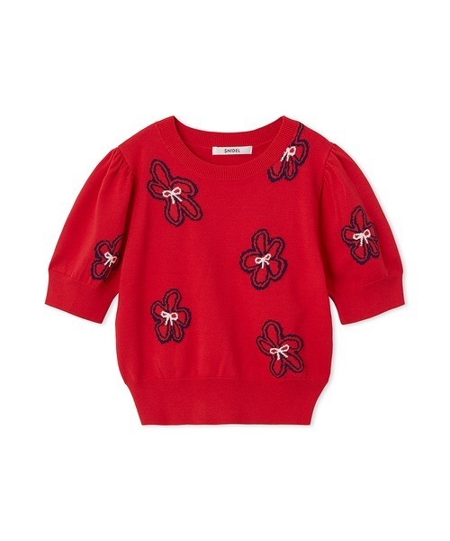 「SNIDEL」 半袖ニット ONE SIZE ホワイト レディース_画像3