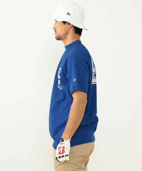 「BEAMS GOLF」 半袖Tシャツ「championコラボ」 X-LARGE ブルー メンズの画像
