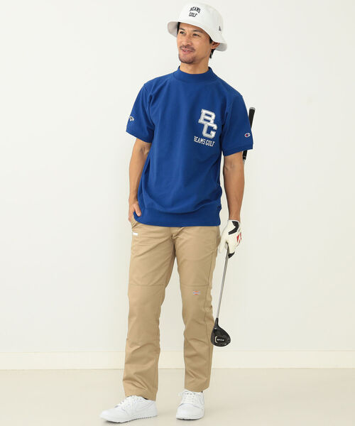 「BEAMS GOLF」 半袖Tシャツ「championコラボ」 X-LARGE ブルー メンズの画像