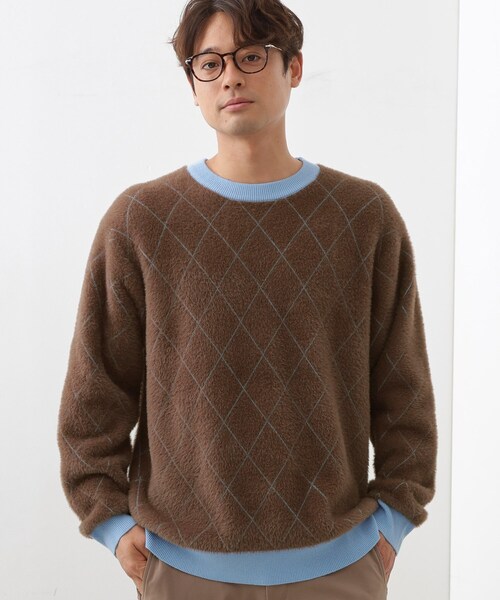 THE SHOP TK セーター ニット 「ふんわり心地いい肌触り」 ダイヤ柄