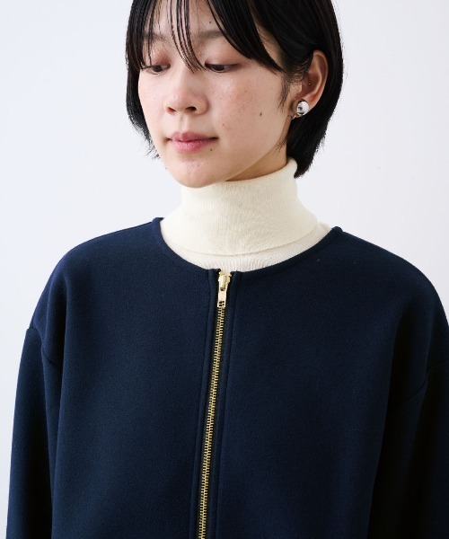 IEDIT（イディット） ノーカラーコート コート きれいめ上品なほどぬく