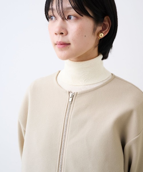 IEDIT（イディット） ノーカラーコート コート きれいめ上品なほどぬく