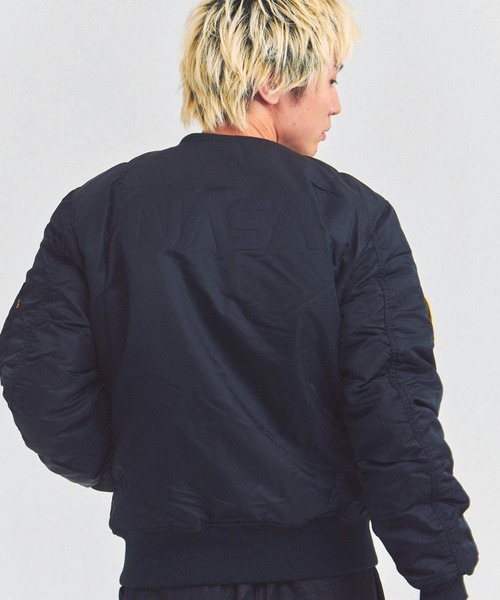 Alpha × NASA 日本未発売 MA-1 ボンバージャケット ブラック Alpha Industries（アルファ・インダストリーズ） コート ジャケット