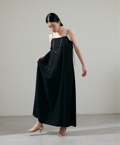 「LARUTA」 キャミソールワンピース MEDIUM ブラック レディース_画像2