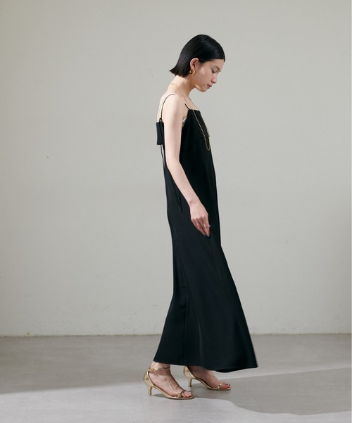 「LARUTA」 キャミソールワンピース MEDIUM ブラック レディース_画像3
