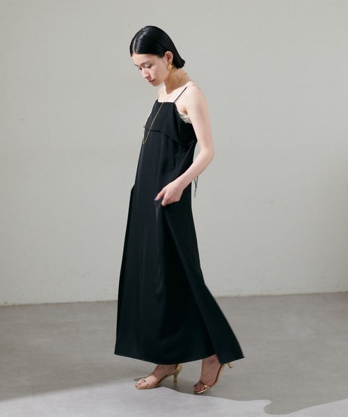 「LARUTA」 キャミソールワンピース MEDIUM ブラック レディース_画像5