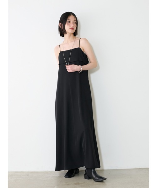 「LARUTA」 キャミソールワンピース MEDIUM ブラック レディース_画像7