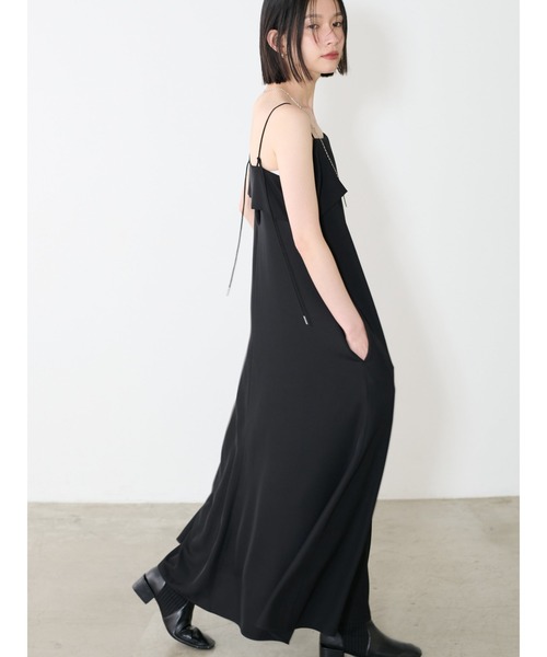 「LARUTA」 キャミソールワンピース MEDIUM ブラック レディース_画像8