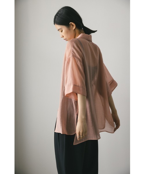 「STYLEMIXER」 半袖シャツ FREE ネイビー レディース_画像4