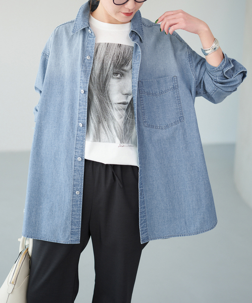 Spick＆Span（スピック アンド スパン） ブラウス シャツ シャンブレー