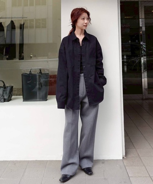 シャツ+ブラウス(長袖+七分) Cottontwill Over Shirts TODAYFUL ブラウス シャツ Cottontwill Over Shirts レディース