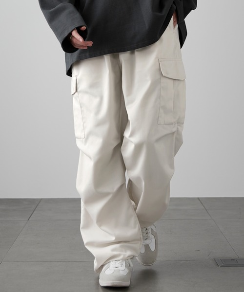 「MONO-MART」 カーゴパンツ L アイボリー メンズの画像3