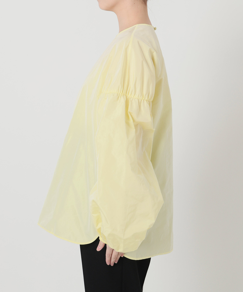 saqui サキ 新作　ボーダーリネン　ブラウス　38サイズ saqui ブラウス シャツ サキ Lemon Taffeta ブラウス 26SS12