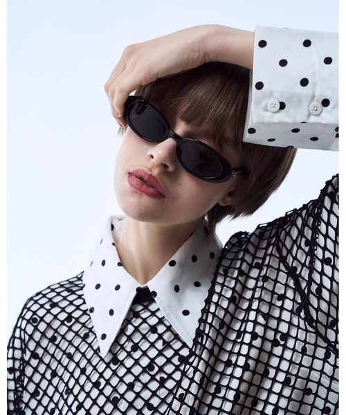シャツ Mesh layered dot shirt / メッシュレイヤードドットシャツ