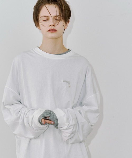 ＊ josemoon ロングスリーブ 無地 Tシャツ ロンT 刺繍 ホワイト JOSE MOON（ジョゼムーン） tシャツ PEARL LONG SLEEVE TSHIRT/パール
