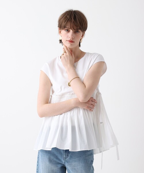 allureville（アルアバイル） tシャツ 刺繍プリーツペプラムプル