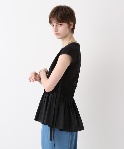allureville（アルアバイル） tシャツ 刺繍プリーツペプラムプル