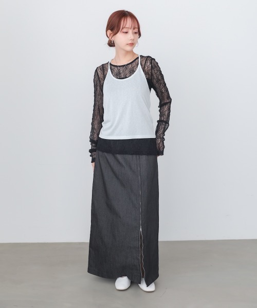 BAB（バブ） tシャツ メッシュレースプルオーバー レディース 