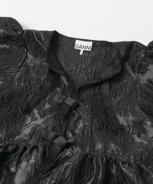ブラウス シャツ GANNI　SATIN CLOQUE PEPLUM BLOUSE レディースの画像