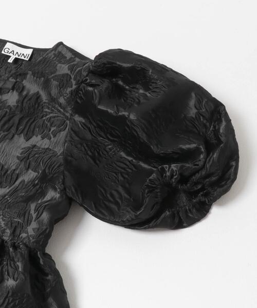 ブラウス シャツ GANNI　SATIN CLOQUE PEPLUM BLOUSE レディースの画像