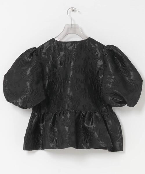 ブラウス シャツ GANNI　SATIN CLOQUE PEPLUM BLOUSE レディースの画像